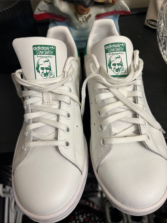 adidas Other - adidas White Leather Sneakers, Stan Smith Green Tongue Logo